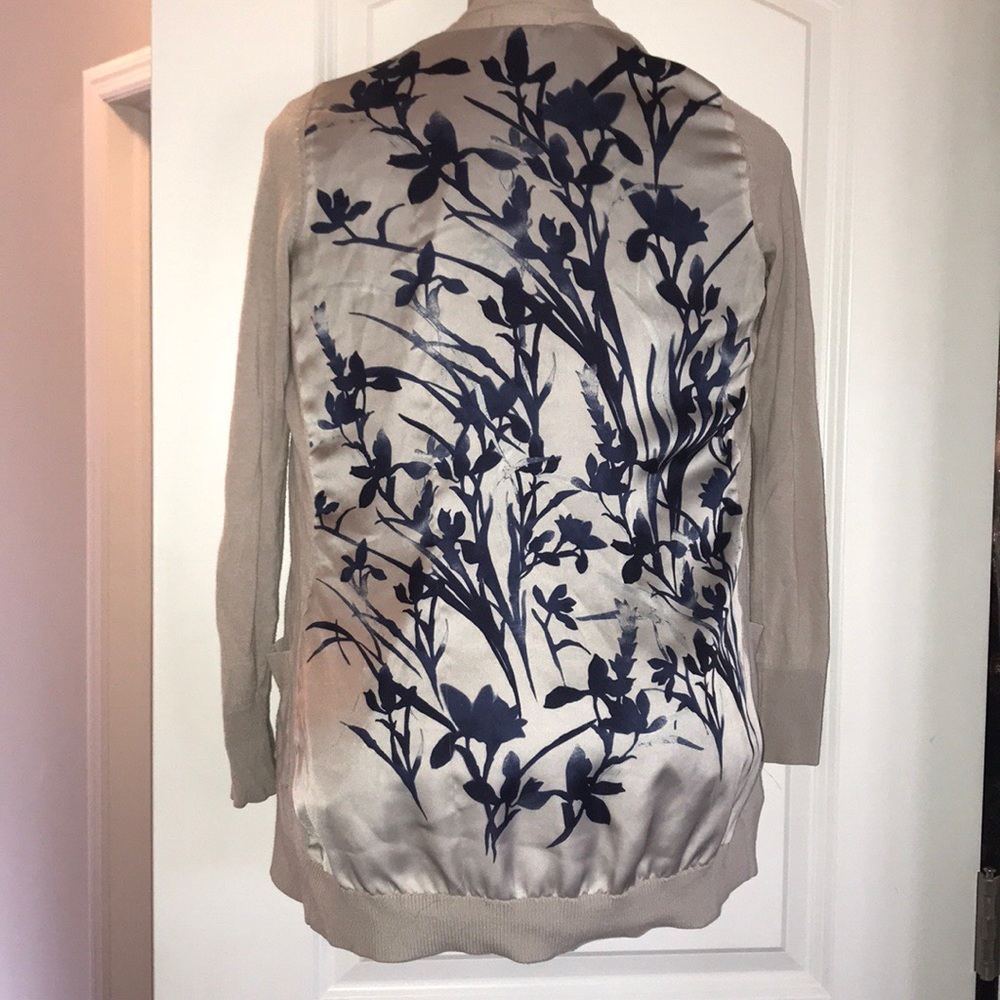 Satin floral back cardigan
